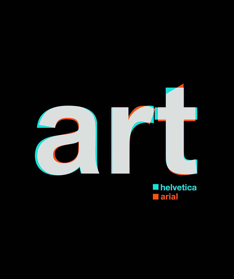 Afiche de Arial y Helvética